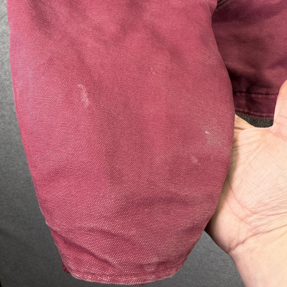 Carhartt Jacket Womens 2XL Raspberry Pink Sherpa Lined Hooded Canvas Workwear - Picture 3 of 12